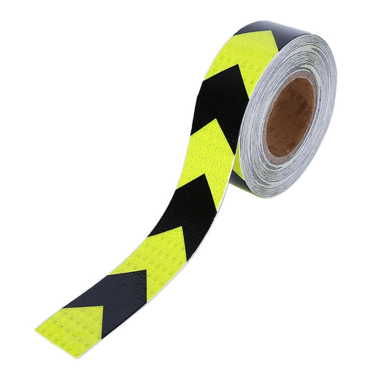 2 PCS Fluorescent Yellow Black Arrow Truck Sign Sticker Corridor Reflective Floor Stickers, Speci...