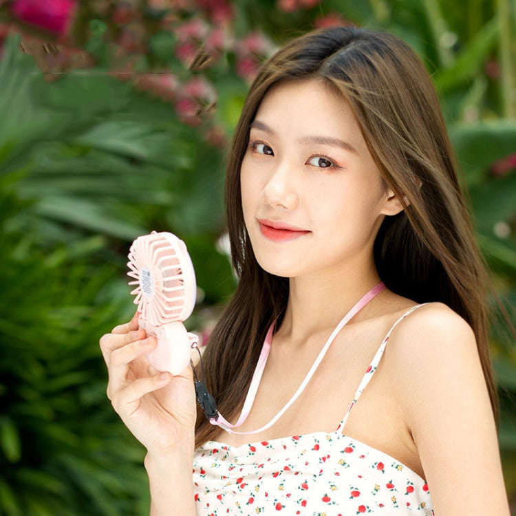 D11 Fill Light Clip Hanging Neck Fan Handheld Folding Mini USB Desktop Fan(Pink)