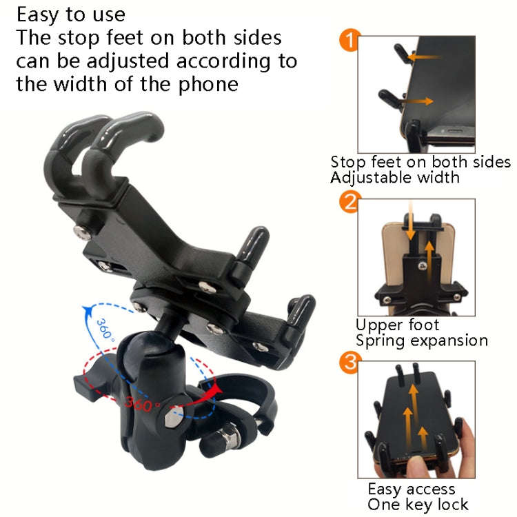 N-STAR NJN001 Motorcycle Bicycle Compatible Mobile Phone Bracket Aluminum Accessories Riding Equi...