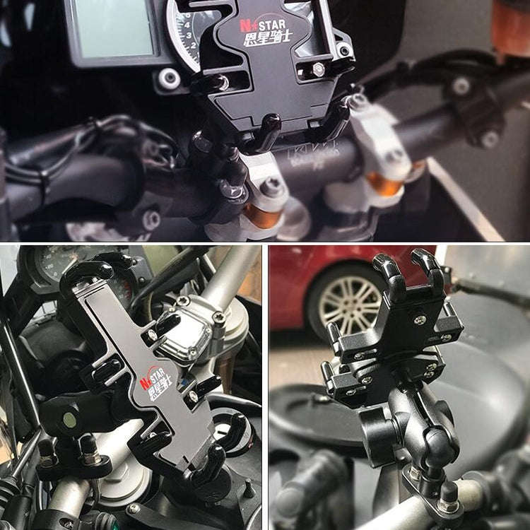 N-STAR NJN001 Motorcycle Bicycle Compatible Mobile Phone Bracket Aluminum Accessories Riding Equi...