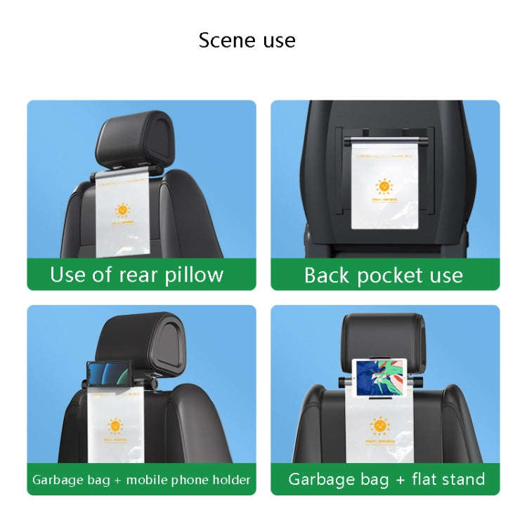 Car Storage Garbage Bag Bracket Car Mobile Phone Tablet Rear Pillow Holder(Piano Black)