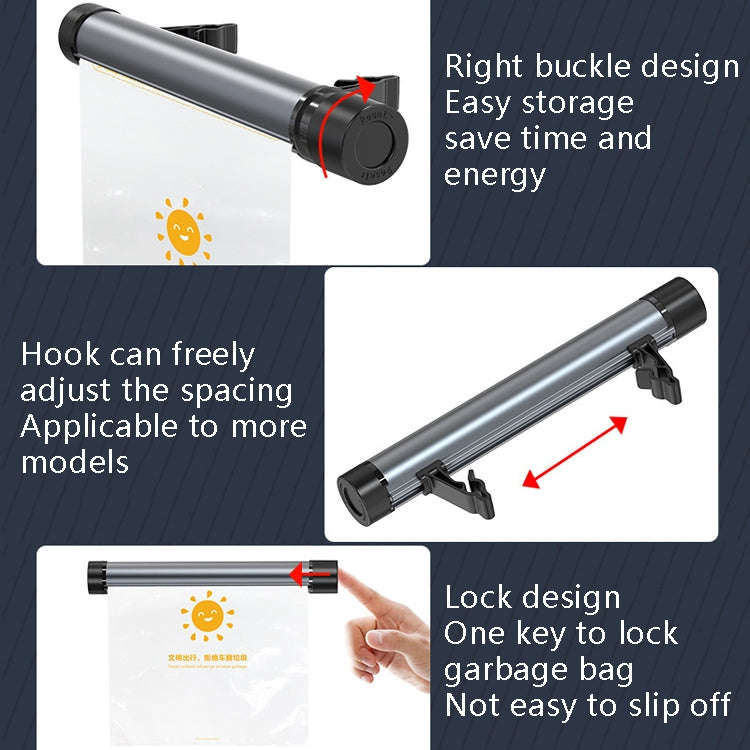 Car Storage Garbage Bag Bracket Car Mobile Phone Tablet Rear Pillow Holder(Piano Black)