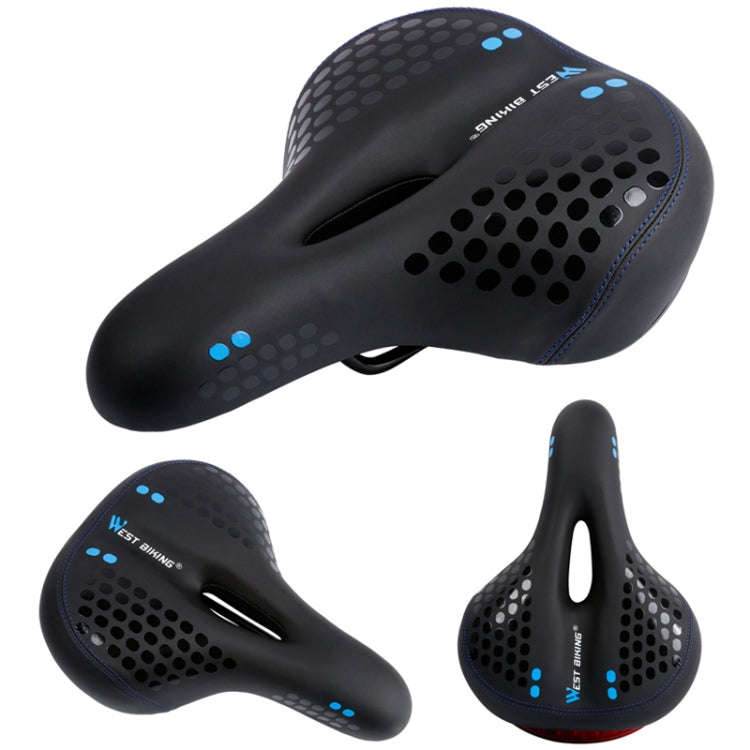 WEST BIKING YP0801083 Bicycle Taillight Thickened Soft And Comfortable Mountain Bike Seat Cushion...