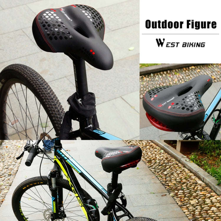 WEST BIKING YP0801083 Bicycle Taillight Thickened Soft And Comfortable Mountain Bike Seat Cushion...