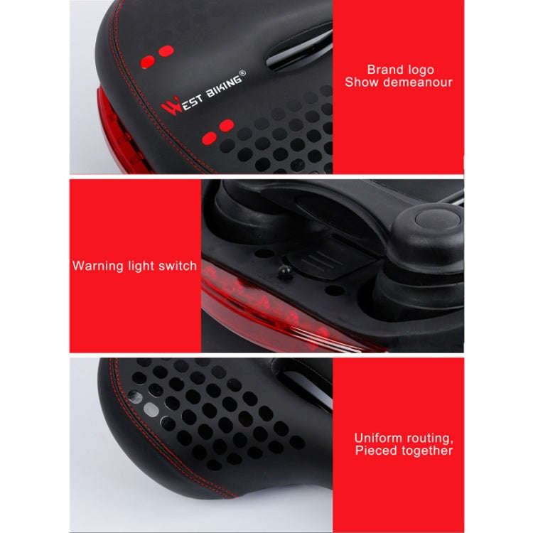 WEST BIKING YP0801083 Bicycle Taillight Thickened Soft And Comfortable Mountain Bike Seat Cushion...