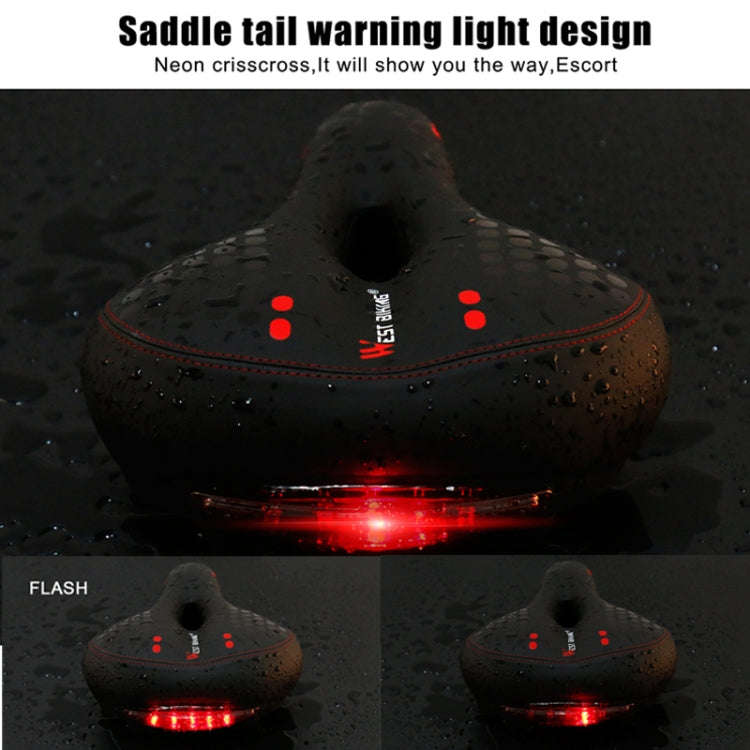 WEST BIKING YP0801083 Bicycle Taillight Thickened Soft And Comfortable Mountain Bike Seat Cushion...