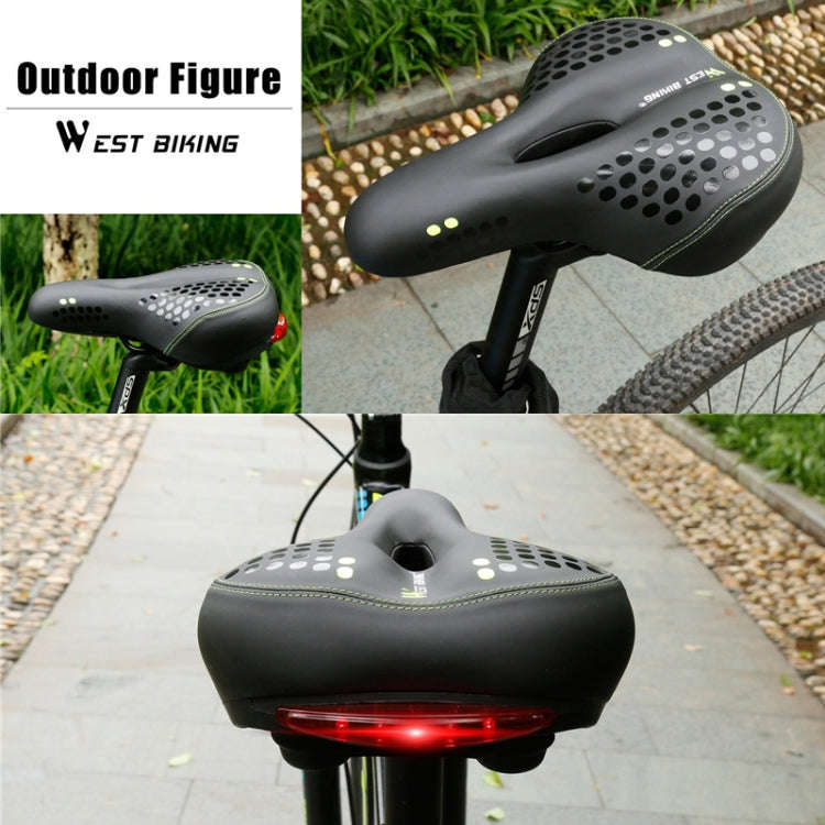 WEST BIKING YP0801083 Bicycle Taillight Thickened Soft And Comfortable Mountain Bike Seat Cushion...