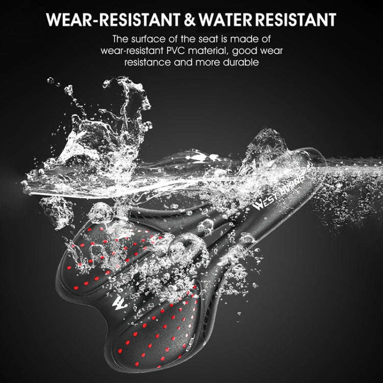 WEST BIKING YP0801086 Silicone Thickened Soft And Comfortable Bicycle Seat(Black Red)