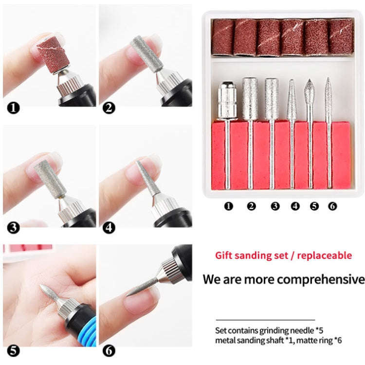 Mini Electrical Nail Grinding Machine USB Portable Electrical Grinder Set(USB Pink)