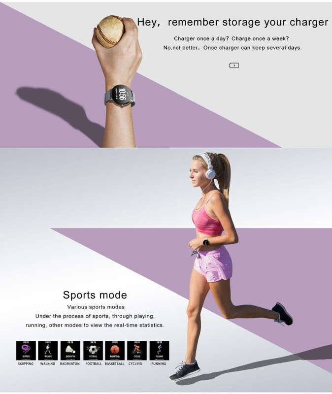 V11 Smartwatch Real-time Heart Rate Blood Pressure Monitor Multi-sport mode Breathing Light Smart...
