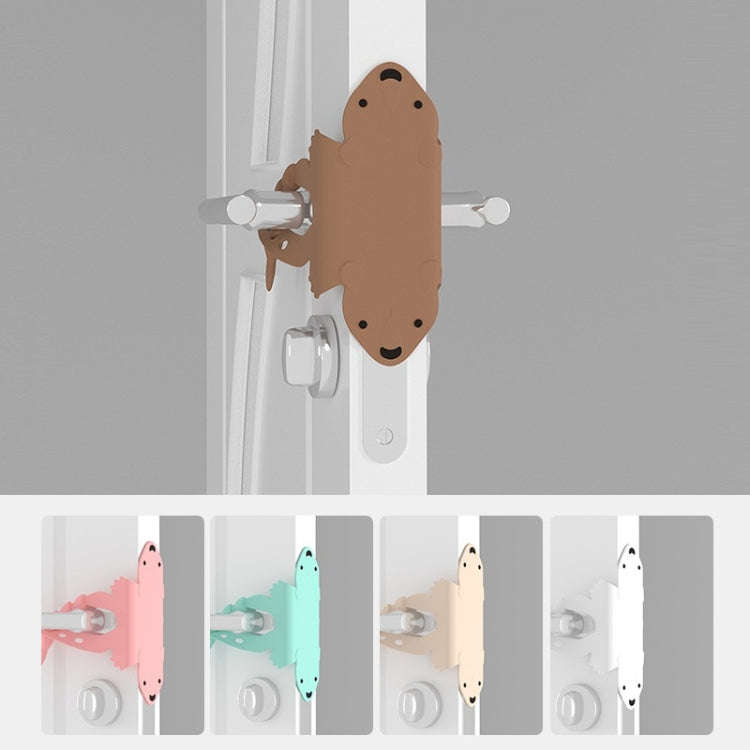 Cartoon Bear Bedroom Door Mute Lock Closed Door Anti-collision Protection Cushion(Apricot)