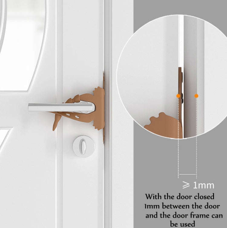 Cartoon Bear Bedroom Door Mute Lock Closed Door Anti-collision Protection Cushion(Apricot)