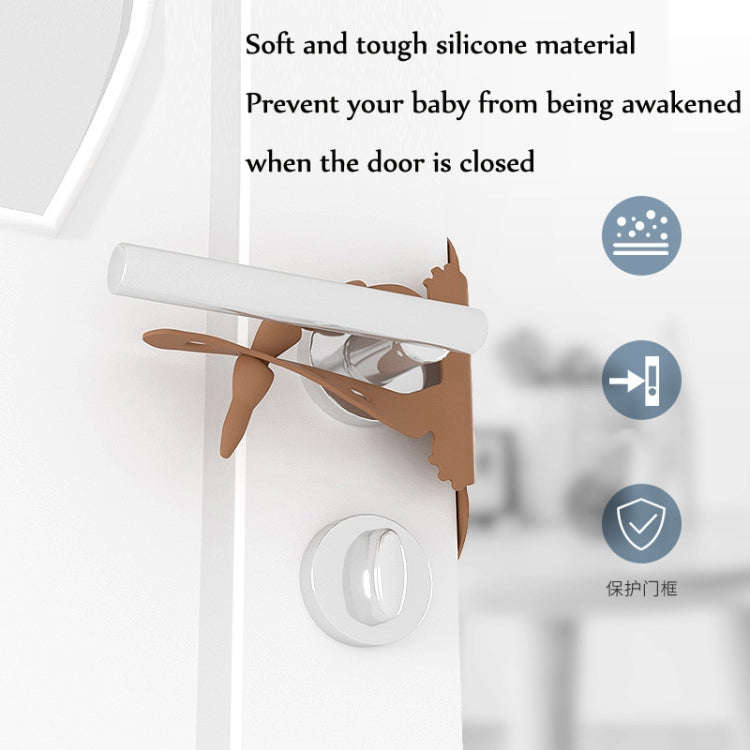 Cartoon Bear Bedroom Door Mute Lock Closed Door Anti-collision Protection Cushion(Apricot)