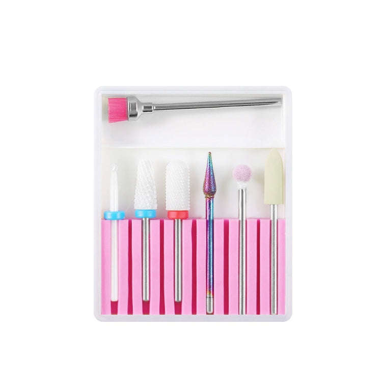 Nail Art Ceramic Tungsten Steel Alloy Grinding Heads Set Grinder Polishing Tool, Color Classifica...