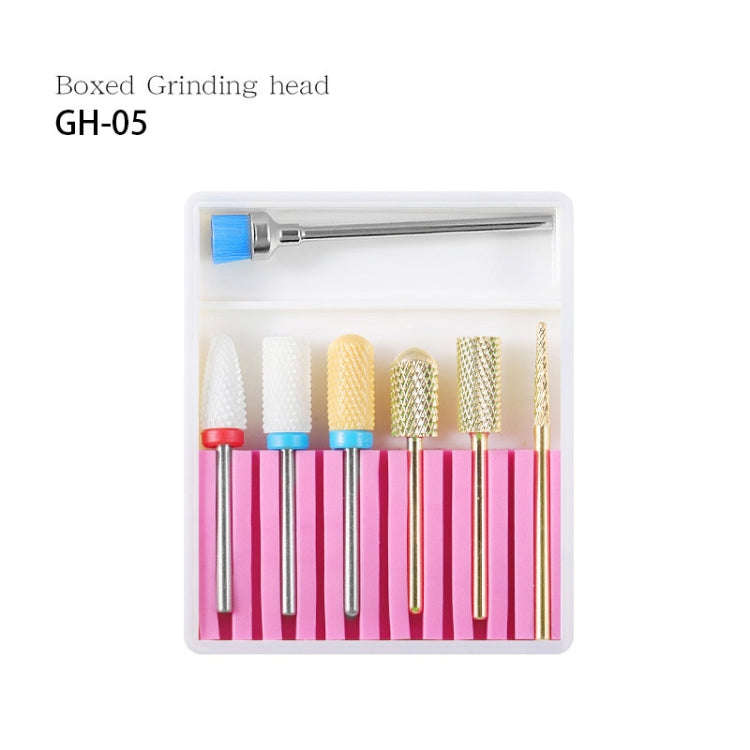 Nail Art Ceramic Tungsten Steel Alloy Grinding Heads Set Grinder Polishing Tool, Color Classifica...