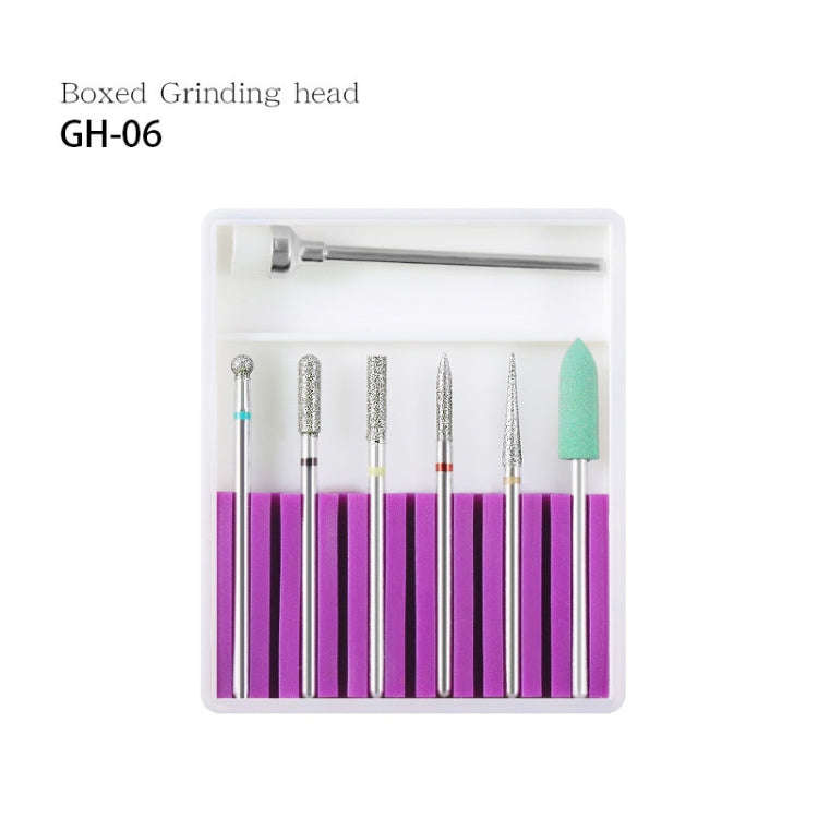 Nail Art Ceramic Tungsten Steel Alloy Grinding Heads Set Grinder Polishing Tool, Color Classifica...