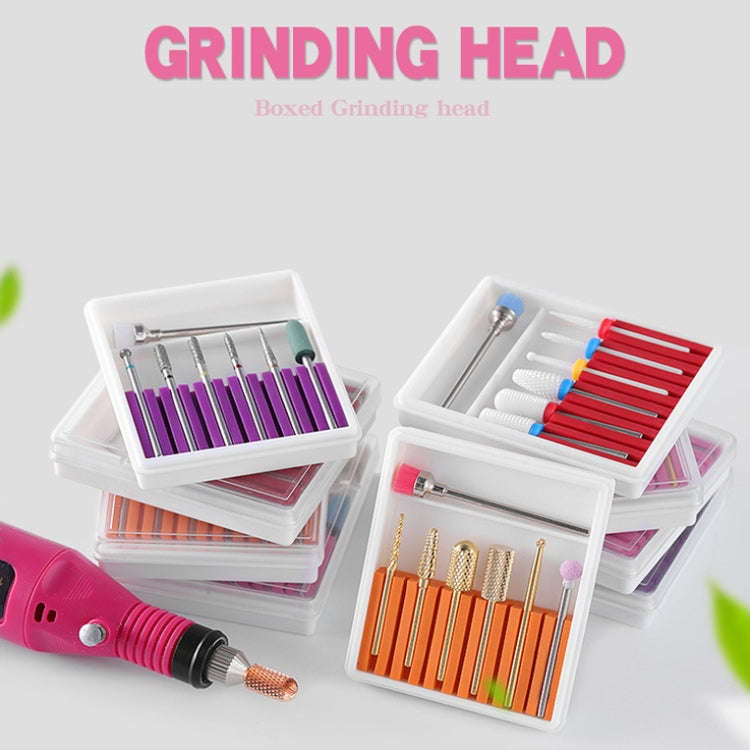 Nail Art Ceramic Tungsten Steel Alloy Grinding Heads Set Grinder Polishing Tool, Color Classifica...