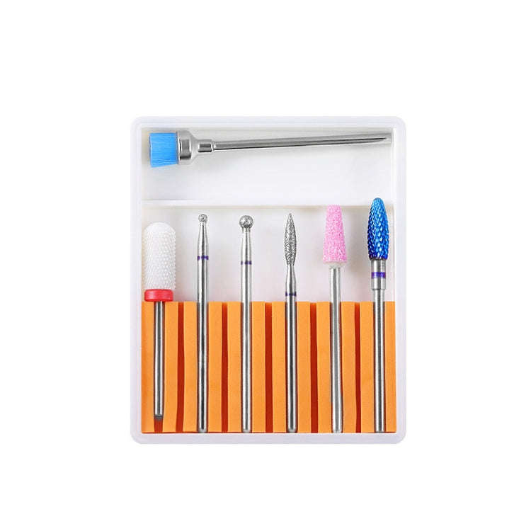 Nail Art Ceramic Tungsten Steel Alloy Grinding Heads Set Grinder Polishing Tool, Color Classifica...