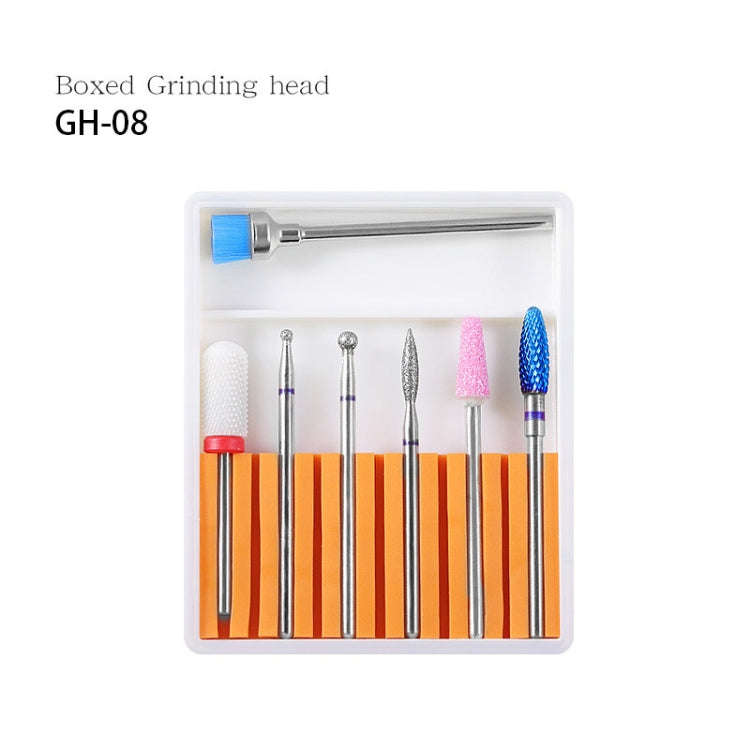 Nail Art Ceramic Tungsten Steel Alloy Grinding Heads Set Grinder Polishing Tool, Color Classifica...