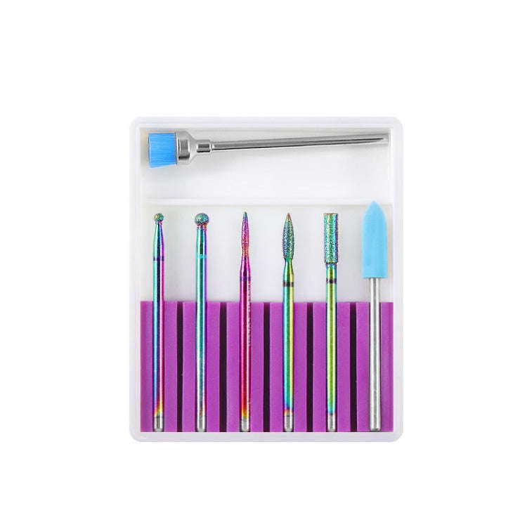 Nail Art Ceramic Tungsten Steel Alloy Grinding Heads Set Grinder Polishing Tool, Color Classifica...
