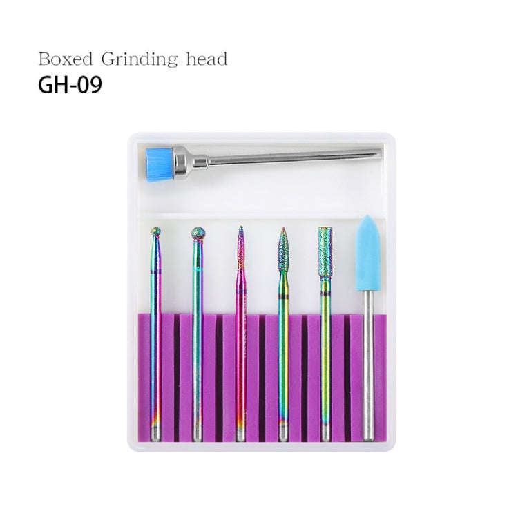 Nail Art Ceramic Tungsten Steel Alloy Grinding Heads Set Grinder Polishing Tool, Color Classifica...