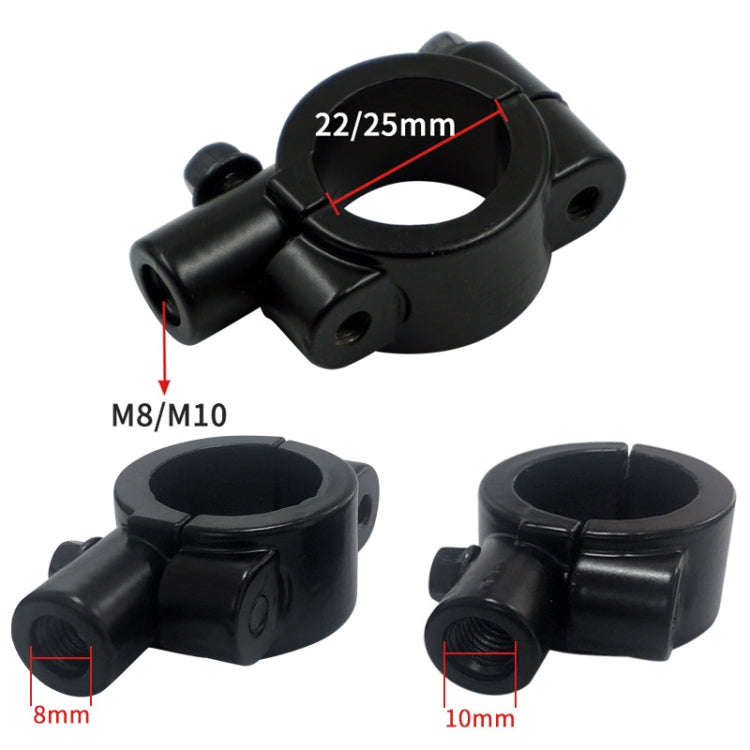 6 PCS Motorcycle Modification Accessories Handlebar Mirror Holder(M10 22mm Black)