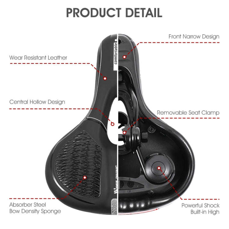 WESTBIKING Mountain Road  Bike Reflective Seat Cushion Soft Comfortable Seat Equipment Accessorie...