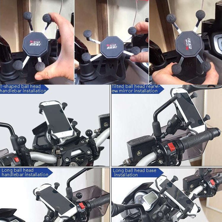 N-STAR N002 Motorcycle Bicycle Mobile Phone Bracket Riding Equipment(Small Tilted Head)