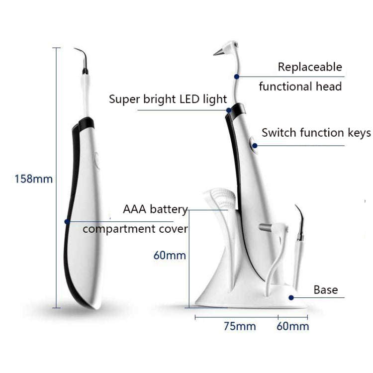 2319-S-51 Household Sonic Scaler Portable Dental Care Tool Dental Cleaning Instrument, Colour: Bl...