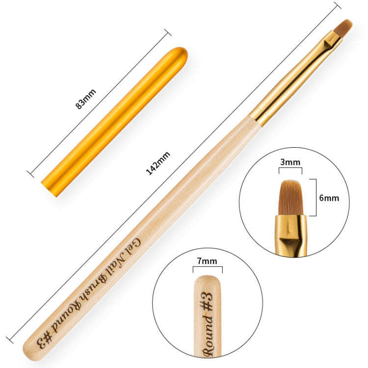 Nail Art Pen Nail Round Head Phototherapy Pen Painted Pen Brush Beauty Brush(Number 3)