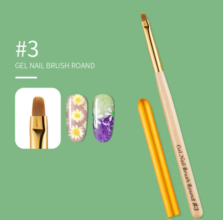 Nail Art Pen Nail Round Head Phototherapy Pen Painted Pen Brush Beauty Brush(Number 3)