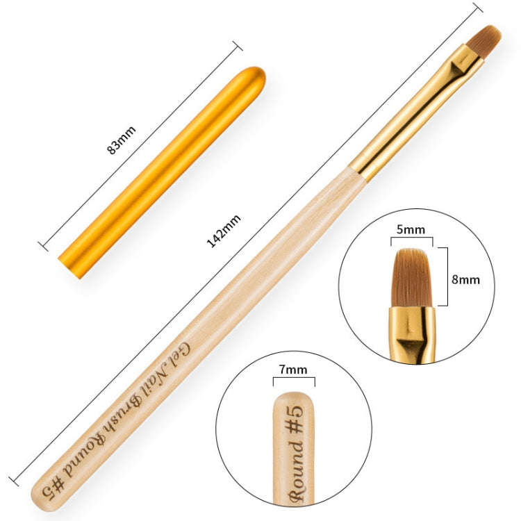 Nail Art Pen Nail Round Head Phototherapy Pen Painted Pen Brush Beauty Brush(Number 5)
