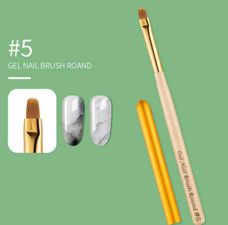 Nail Art Pen Nail Round Head Phototherapy Pen Painted Pen Brush Beauty Brush(Number 5)