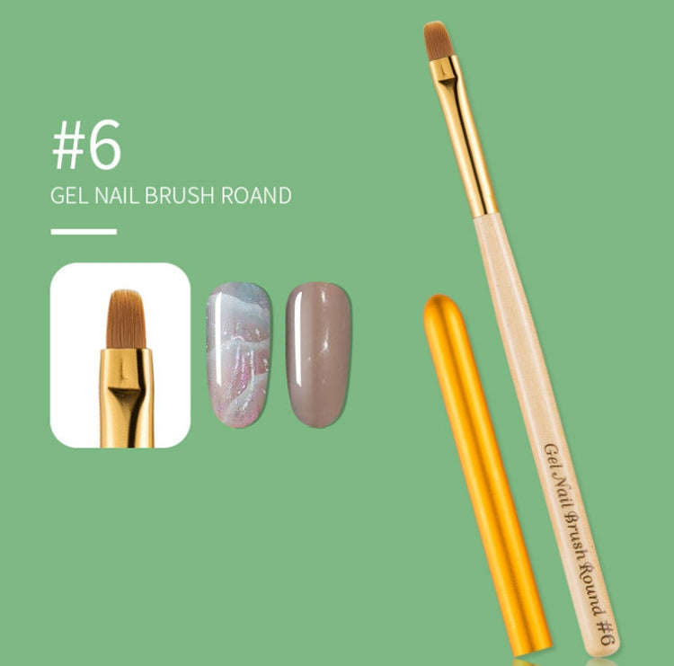 Nail Art Pen Nail Round Head Phototherapy Pen Painted Pen Brush Beauty Brush(Number 6)