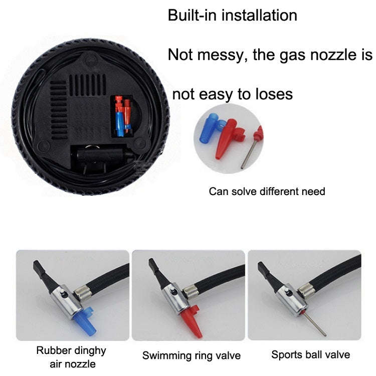DC12V 12A Car Portable Air Pump Electric Car Tire Pump, Specification 25-cylinder Tire Inflata...