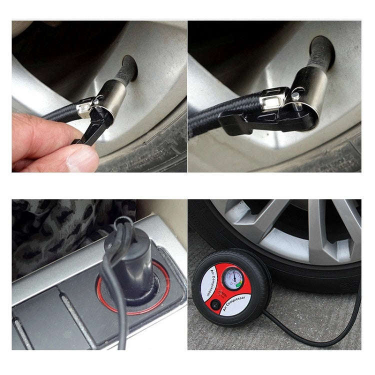 DC12V 12A Car Portable Air Pump Electric Car Tire Pump, Specification 25-cylinder Tire Inflata...