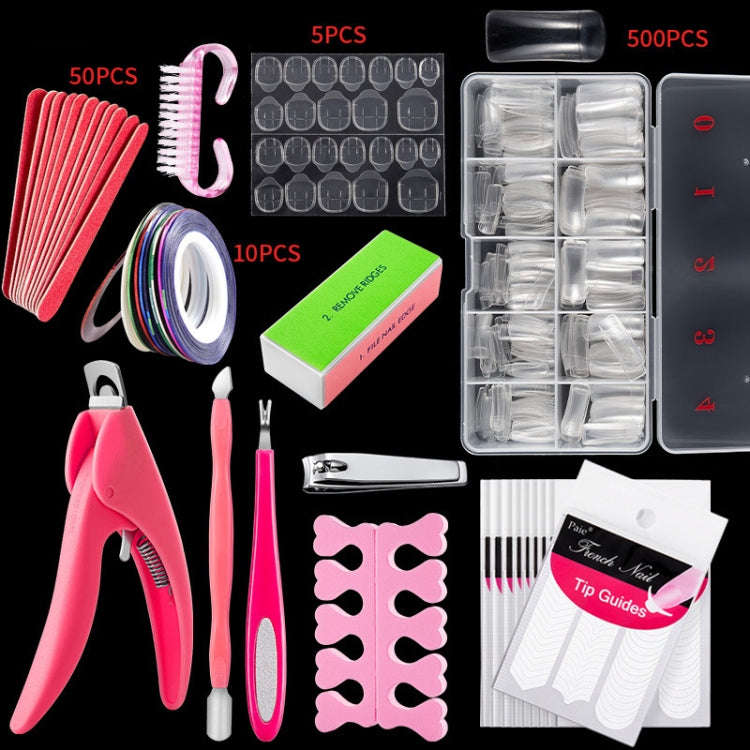 Manicure Tool  Set Fingernails Word Cut Set, Specification: Transparent Semi-post Large Set