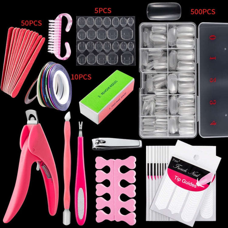 Manicure Tool  Set Fingernails Word Cut Set, Specification: Transparent Full Post Large Set