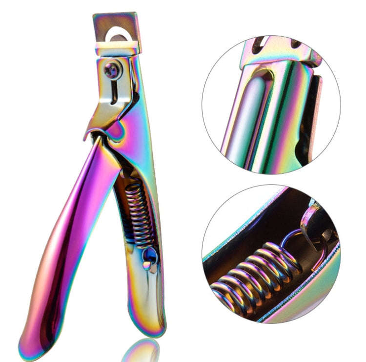Nail Word Cut French U-Shaped Cut Fake Nail Cut Stainless Steel Nail Knife, Color Classification:...