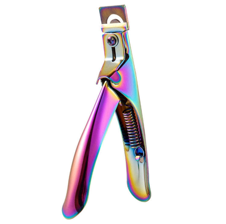 Nail Word Cut French U-Shaped Cut Fake Nail Cut Stainless Steel Nail Knife, Color Classification:...