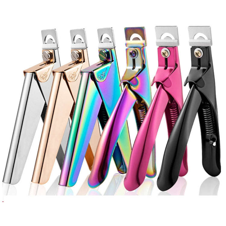 Nail Word Cut French U-Shaped Cut Fake Nail Cut Stainless Steel Nail Knife, Color Classification:...
