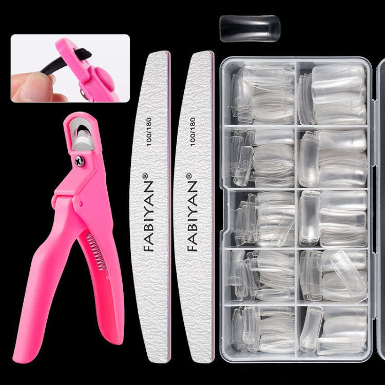 FABIYAN Nail Brush Nail Piece Set Nail Art Polishing Supplies Set, Specification: Transparent Sem...
