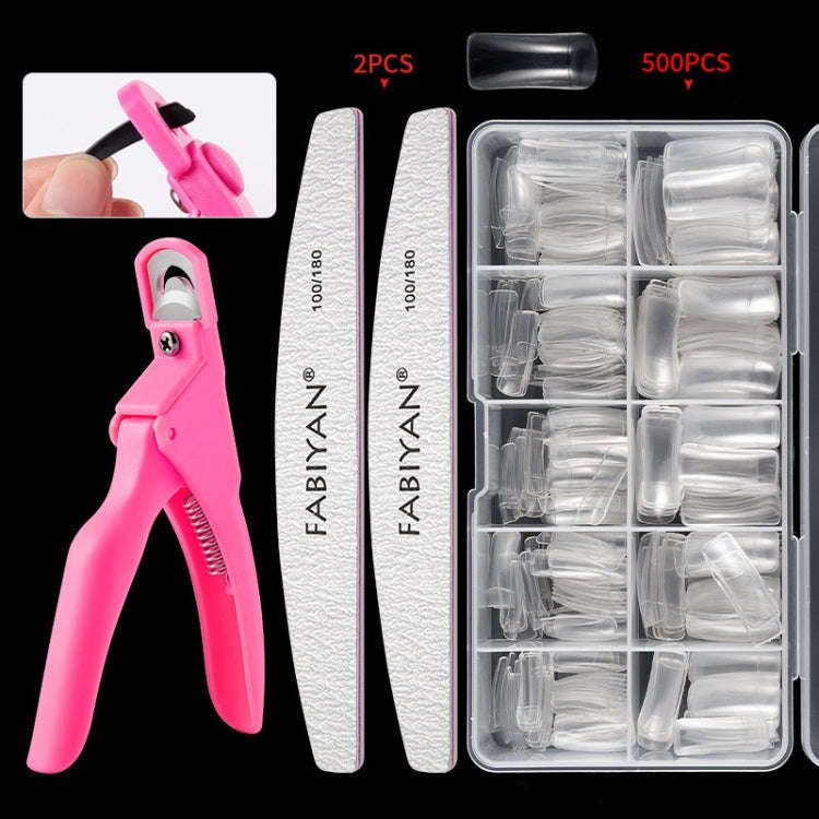 FABIYAN Nail Brush Nail Piece Set Nail Art Polishing Supplies Set, Specification: Transparent Sem...