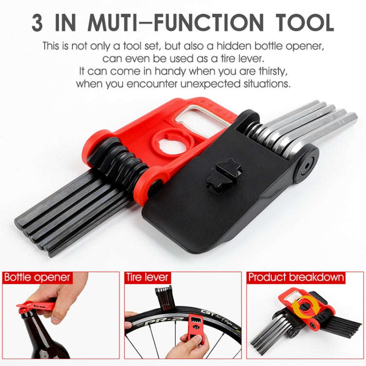 West Biking 16 In 1 Bicycle Repair Tool Multi-Function Wrench Hex Tool Riding Equipment(Black Yel...