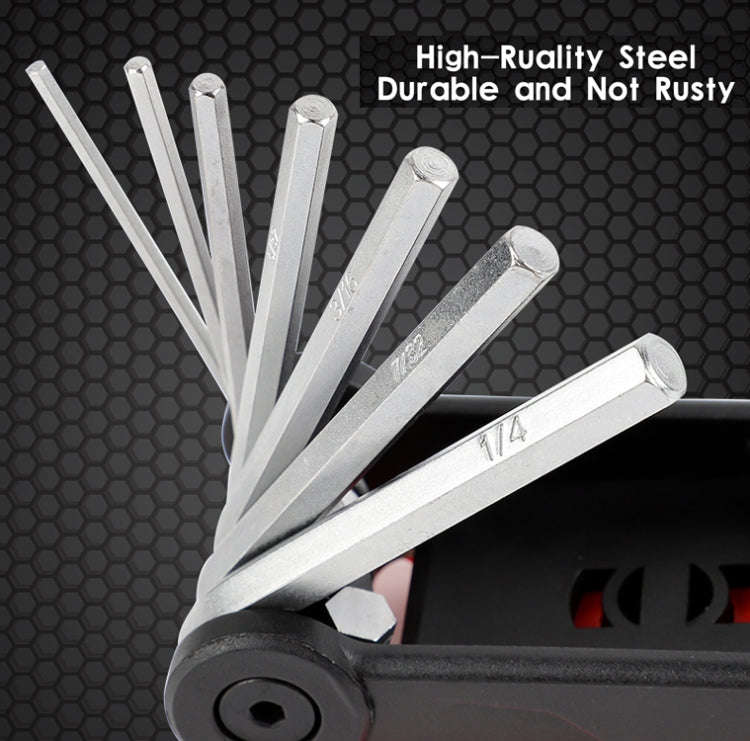West Biking 16 In 1 Bicycle Repair Tool Multi-Function Wrench Hex Tool Riding Equipment(Black Yel...