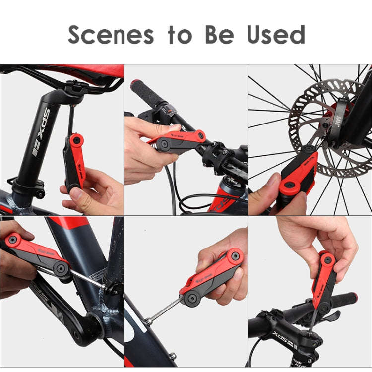 West Biking 16 In 1 Bicycle Repair Tool Multi-Function Wrench Hex Tool Riding Equipment(Black Yel...