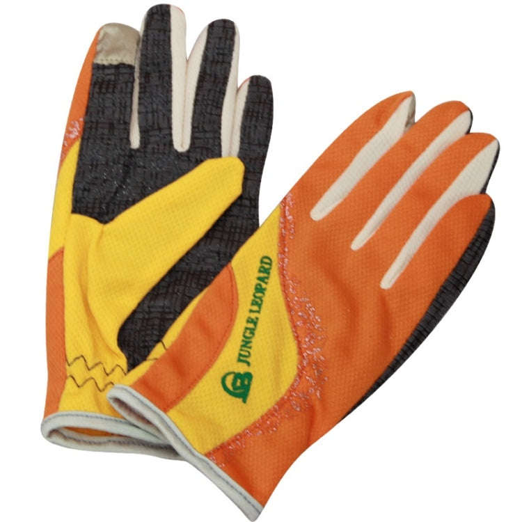 JUNGLE LEOPARD Outdoor Sports Mountaineering Full Finger Gloves Mesh Touch Screen Anti-Skid Glove...