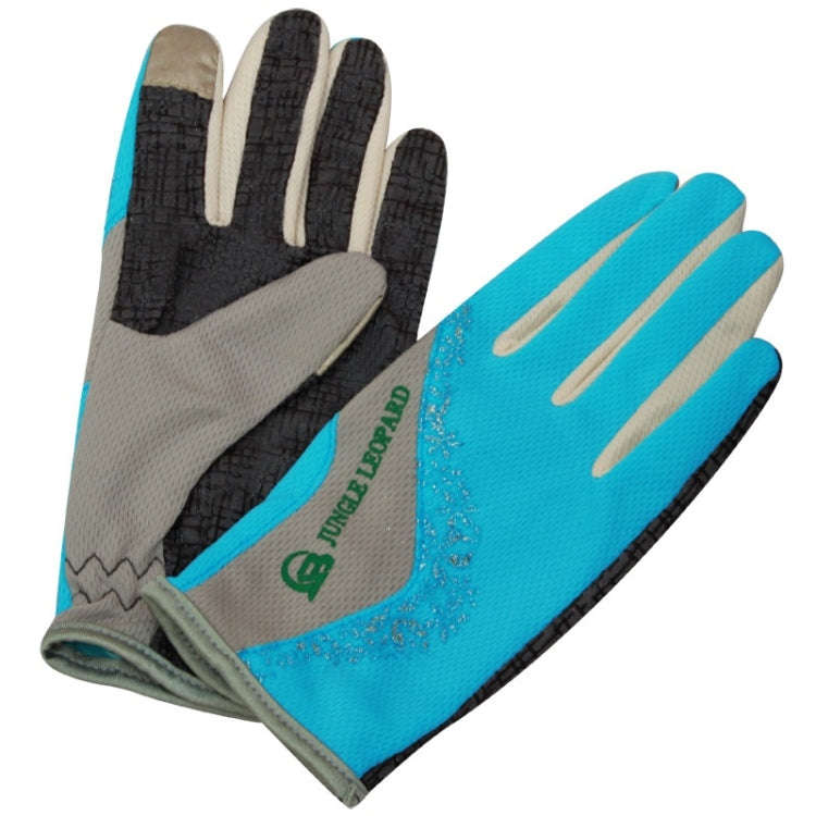 JUNGLE LEOPARD Outdoor Sports Mountaineering Full Finger Gloves Mesh Touch Screen Anti-Skid Glove...