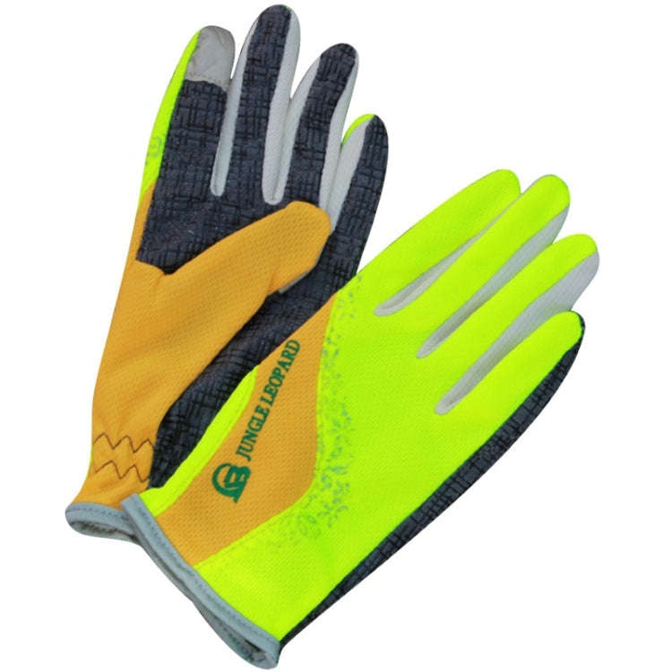 JUNGLE LEOPARD Outdoor Sports Mountaineering Full Finger Gloves Mesh Touch Screen Anti-Skid Glove...