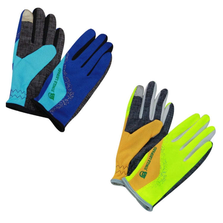 JUNGLE LEOPARD Outdoor Sports Mountaineering Full Finger Gloves Mesh Touch Screen Anti-Skid Glove...